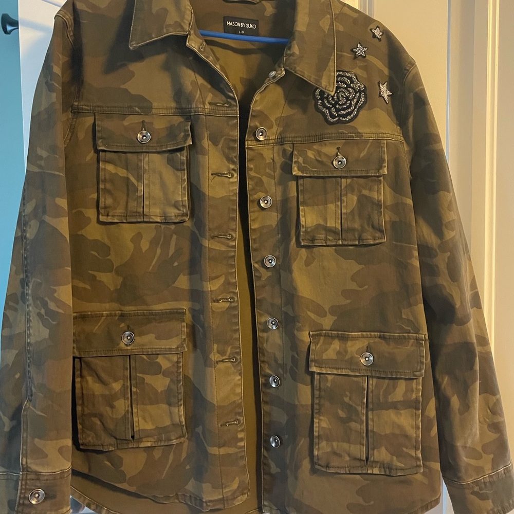 Camo Jacket with Embroidered Details